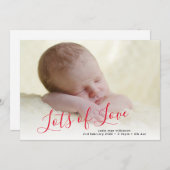 バレンタインの写真誕生のお知らせ シーズンカード (正面/裏面)