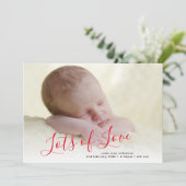 バレンタインの写真誕生のお知らせ シーズンカード (スタンド正面)