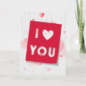 バレンタインの切り出しカードを木に カード (正面)