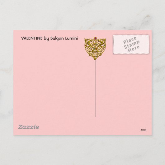 バレンタインの化粧用マスクと紙吹雪 シーズンポストカード (裏面)