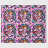 バレンタインの化粧用マスクと紙吹雪 ラッピングペーパー (フラット)