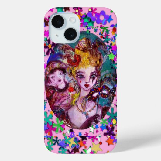 バレンタインの化粧用マスクと紙吹雪 Case-Mate iPhoneケース (裏面)