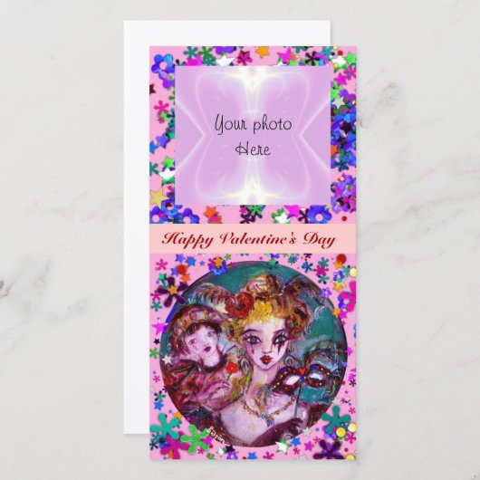 バレンタインの化粧用マスク シーズンカード (正面/裏面)