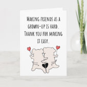 バレンタインの友達 大人になっても折り紙付き カード (正面)