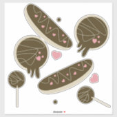 バレンタインの可愛いスイーツ ドーナツ ベーカリー シール (シート)