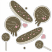 バレンタインの可愛いスイーツ ドーナツ ベーカリー シール (正面)