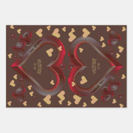 バレンタインの品揃え ラッピングペーパーシート