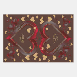 バレンタインの品揃え ラッピングペーパーシート