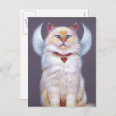 バレンタインの天使(Ragdoll猫) シーズンポストカード (正面/裏面)