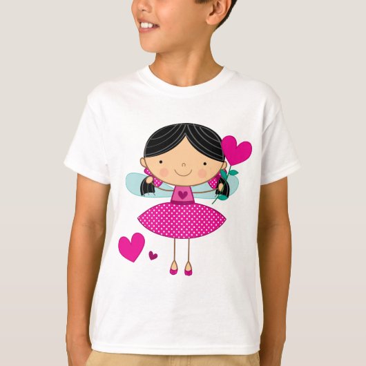 バレンタインの女の子の子供のギフト Tシャツ (正面)