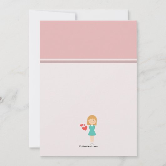 バレンタインの女の子の誕生日のパーティの招待状 招待状 (裏面)