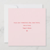 バレンタインの女の子ピンクのバレンタインデーカード カード (裏面)