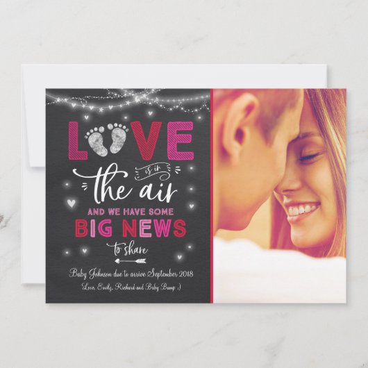 バレンタインの妊娠の発表ベビーが明らかにする シーズンカード (正面)