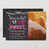 バレンタインの妊娠の発表ベビーが明らかにする シーズンカード (正面/裏面)