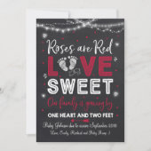 バレンタインの妊娠の発表ベビーが明らかにする 招待状 (正面)