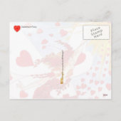 バレンタインの妖精から赤いハートのシャワー シーズンポストカード (裏面)