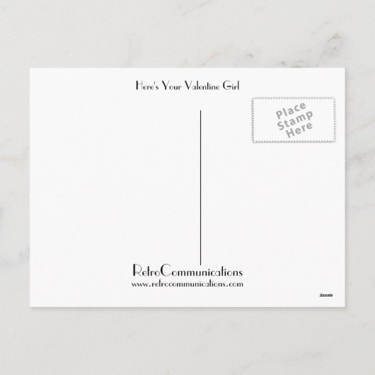 バレンタインの娘が来た シーズンポストカード (裏面)