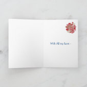 バレンタインの婚約者のためのカード,ハート,バラ シーズンカード (内部)