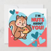 バレンタインの子どもにかわいいナッツ シーズンカード (正面)