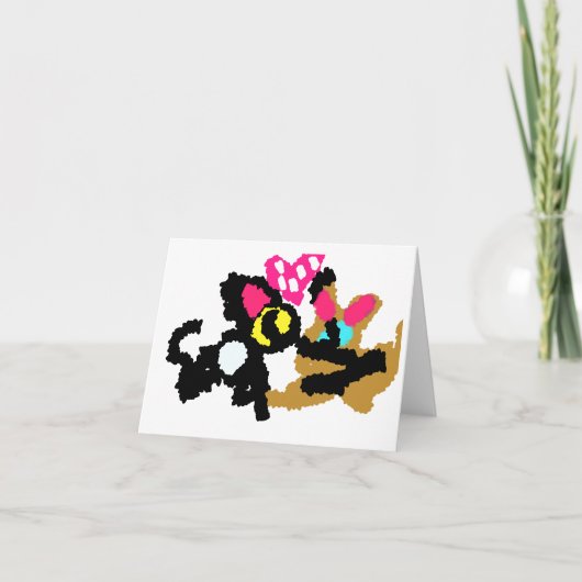 バレンタインの子猫 カード (正面)