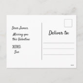 バレンタインの封筒とポップハート シーズンポストカード (裏面)