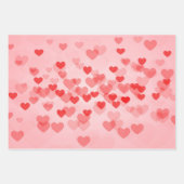 バレンタインの小柄ハートパターン ラッピングペーパーシート (正面)