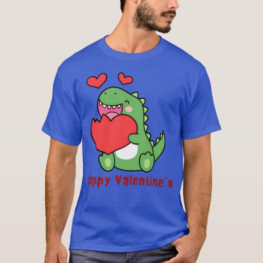 バレンタインの少年に愛の恐竜を Tシャツ (正面)