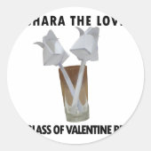 バレンタインの平和のガラス ラウンドシール (正面)