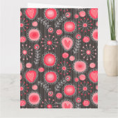 バレンタインの幻想的な赤いハートの花の名前 カード (裏面)