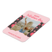 バレンタインの幻想的な赤いハートの花の名前 マグネット (左側)