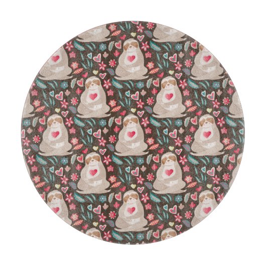 バレンタインの怠惰パターン カッティングボード (正面)