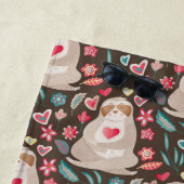 バレンタインの怠惰パターン ビーチタオル (インサイチュ)