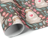 バレンタインの怠惰パターン ラッピングペーパー (ロールコーナー)