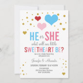 バレンタインの性別公表パーティの招待状 招待状 (正面)