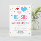 バレンタインの性別公表パーティの招待状 招待状 (スタンド正面)