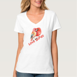 バレンタインの恋する小鳥 Tシャツ