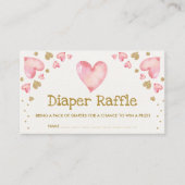 バレンタインの恋人のおむつのラッフルのピンクの金ゴールド エンクロージャーカード (正面)