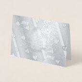 バレンタインの愛おいしいハート、写真と引用文の追加 箔カード (正面)