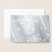 バレンタインの愛おいしいハート、写真と引用文の追加 箔カード (封筒付き正面)