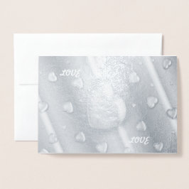 バレンタインの愛おいしいハート、写真と引用文の追加 箔カード