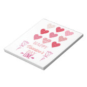 バレンタインの愛のあるハート ノートパッド (回転)