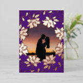 バレンタインの愛の写真 花と詩のカスタム 箔シーズンカード (立ち正面)