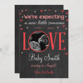 バレンタインの愛の妊娠超音波告知 シーズンカード (正面/裏面)