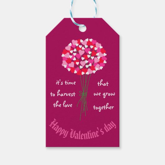 バレンタインの愛の花 ギフトタグ (正面)