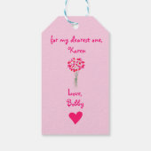 バレンタインの愛の花 ギフトタグ (裏面)