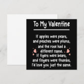 バレンタインの愛の詩ロマンチックな手紙ギフト 招待状 (正面/裏面)