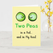 バレンタインの愛を伝える「Two Peas」カード カード (黄色い花)