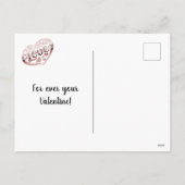 バレンタインの愛ハートメタリックバラ金ゴールドピンク シーズンポストカード (裏面)