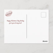 バレンタインの愛ハートメタリックバラ金ゴールドピンク ポストカード (裏面)