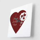 バレンタインの愛ハート時計 スクエア壁時計 (傾斜)